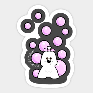 Coton de Tulear bubbles Sticker